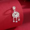 S999 Puur Zilver Fu Karakter Veiligheidsslot Enkele Hanger Simpel Temperamentvol All-Match