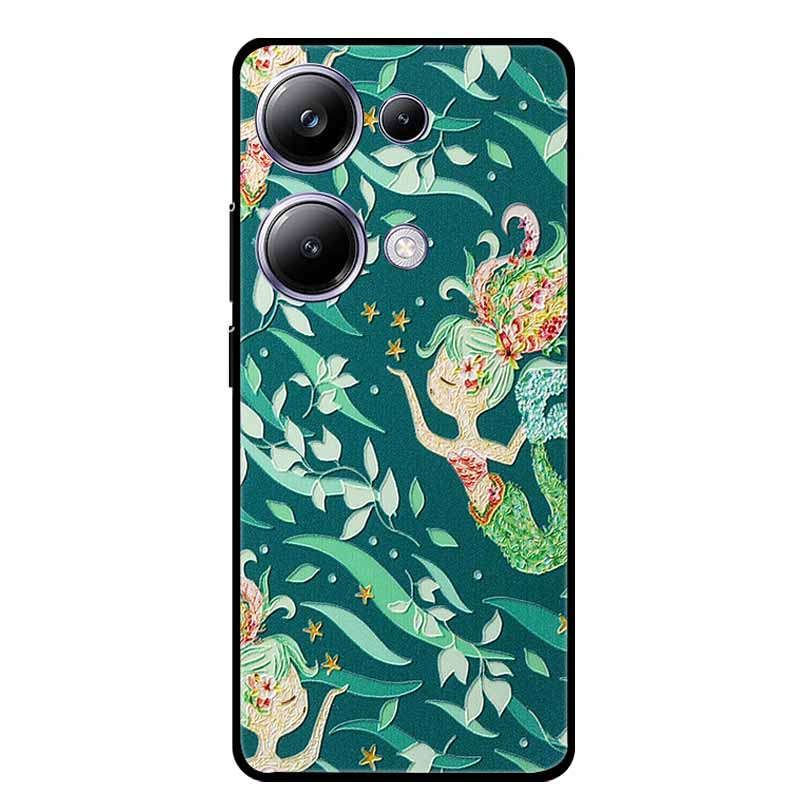 3D Präge Hülle Für Xiaomi Poco M6 Pro Handyhülle Blume Silikon Weiche Rückseite Für Xiaomi Poco M6 Pro Hülle PocoM6 M 6 Pro Capa
