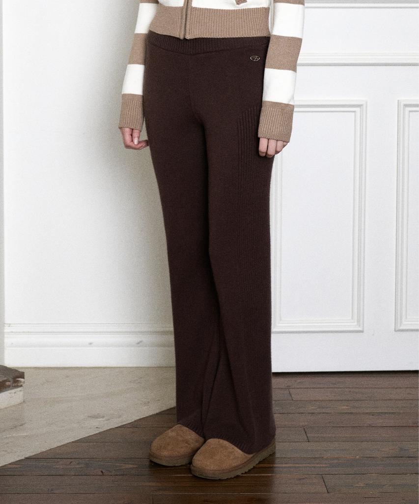 AMES-WORLDWIDE Knit Leggings Pants Brown
