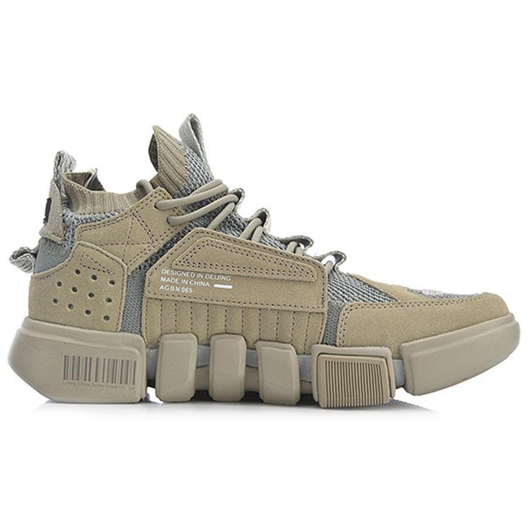 Li Ning Enlightenment ACE Paris Fashion Apparel Week Mid Top Sports Casual Shoes Men's Khaki Gray AGBN069-7