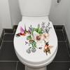Blume Vogel WC Aufkleber Wasserdicht Abnehmbar Selbstklebend PVC Wohnzimmer Badezimmer Wandkunst Floral Tier WC Sitzdeckel Dekoration Abziehbild
