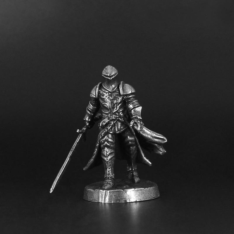 White Brass War Legions Fearless Knight Soldier Models Miniature Figurine Collections Table Game Ornament