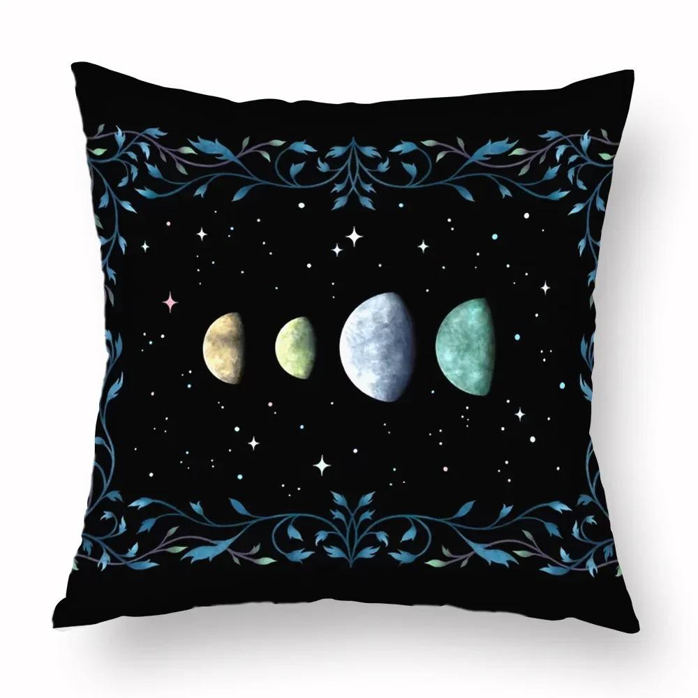 Home Decor Moon Phases & Magical Creatures Pillow Covers Pattern Cushion Cover Suitable For Sofa Bedroom Car Pillow Cover