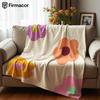 Multi Color Cutout Flower Anime Cartoon Flannel Blanket Soft Warm Throw for Bedroom Sofa Car Kids Holiday Gift