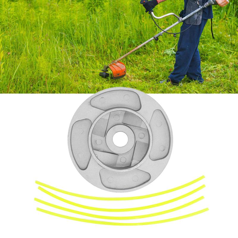 Tête Universelle en Aluminium pour Tondeuse Tête de Coupe-herbe Tête de Faucheuse avec 4 Fils en Nylon pour Remplacement sur Débroussailleuse