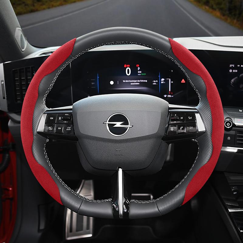 Suitable for Opel Anti-Slip Buckle Segmented Suede Steering Wheel Cover Suitable for Astra H Gtc J Insignia Corsa D E Mokka Vectra Zafira B Combo Wb3