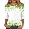 Frauen St. T-Shirts mit Grafik und Aufdruck zum Patrick's Day, Blusen, lässig, Übergröße, Basic-Oberteile, Pullover