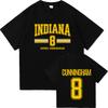 Sophie Cunningham #8 Indiana Basketball T-shirt Heren Dames Retro Katoen Y2K Ronde Hals Casual Stree