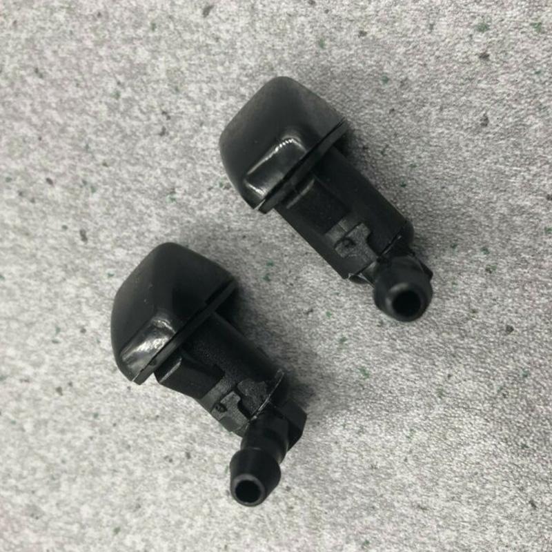 Plastic Windshield Nozzles Black Replacement Exterior Parts 2Pc Washer