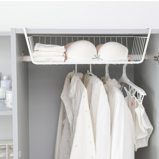 Hanging Basket Strong Load-bearing Large Capacity Simple Installation Under-Cabinet Shelf Organizer Slide-in Storage Basket