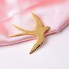 Stainless Steel Swallow Brooch for Women Men Punk Geometric Metal Animal Brooch Pin Suit Decoration Jewelry Accessories Gift