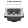 304 Stainless Steel Square Flower Basket Sink Drainer: Odor-Proof Single/Double Bowl with Drain Pipe for Vegetables & Dishwashing