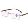 Frameless Diamond Cut Fashionable Ultra Light Reading Glasses Unisex Elegant Protect Eyes Anti Blue Light Eyeglasses 0 To +4.0
