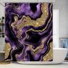 Luxury Marble Shower Curtain Gold Purple Glittery Bath Decorative Fabric For Home Bathroom 72X84 Inches (183 X 213 Cm)
