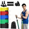 11Pcs Resistance Bands Set with Ankle Strap Portable Fitness Equipment for Home Gym Workout