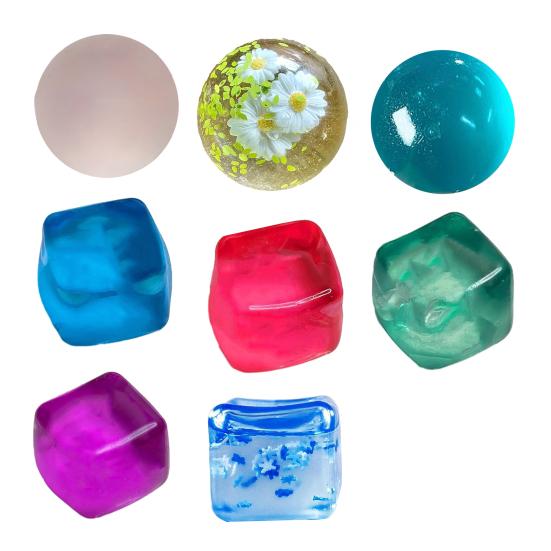 1/2/4Pcs Shapeable Coconut Oil Squeeze Clear Ice Cube Ball Stress Relief Toy Slow Rising Focus Aid