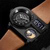 Oulm Genuine Fashion Brand Large Dial Quartz Watch Genuine Leather Sports Casual Men's Watch Gold Men's Watch