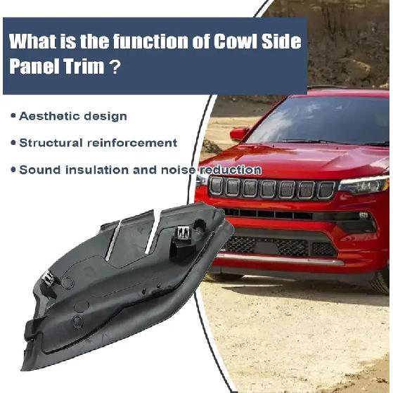 Cowl Side Panel Trim for Jeep Compass 2017-, Wiper Side Trim Engine Hood Hinge Cover, Replace 53223828 53223829