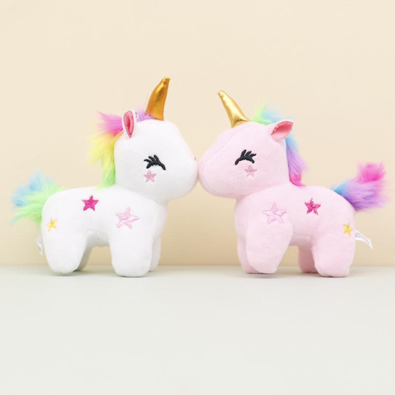 Portachiavi Peluche Unicorno Colorato Giocattolo Morbido Carino Accessorio per Matrimonio e Borsa