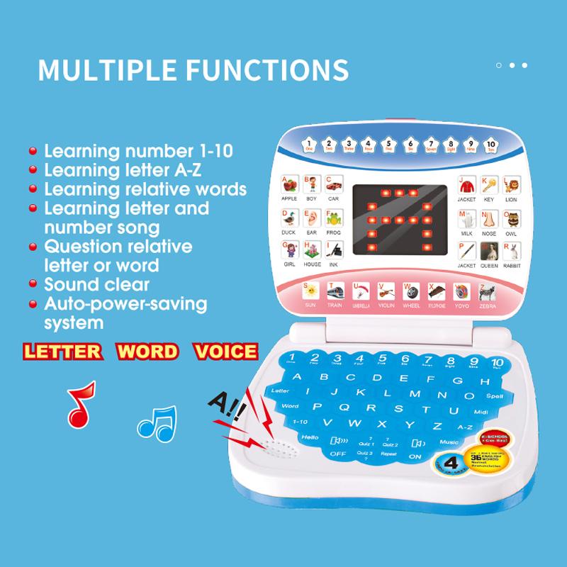 English Learning Machine Laptop Computer Playthings Child Electronic Preschool Language Education Present Toddler Kid Developing Skills