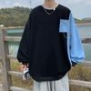 Sudaderas de Moda Versátiles Holgadas Nuevas para Hombre Primavera y Otoño Cuello Redondo Sudadera para Hombre Estilo Moderno de Hong Kong Camisa de Manga Larga