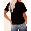 European Size Glitter Heart Print Polyester T-Shirt - Soft Breathable Fabric Casual Round Neck Top Suitable for Indoor/Outdoor Wear