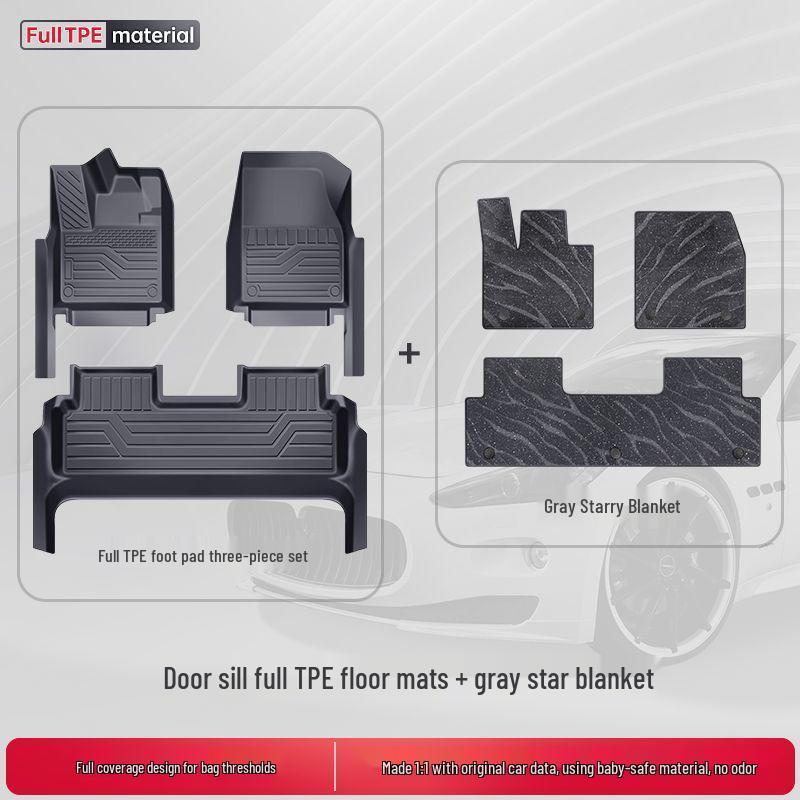 BYD Leopard Titanium 7 Five-Seater Double Layer TPE 2025 Floor Mats Kit