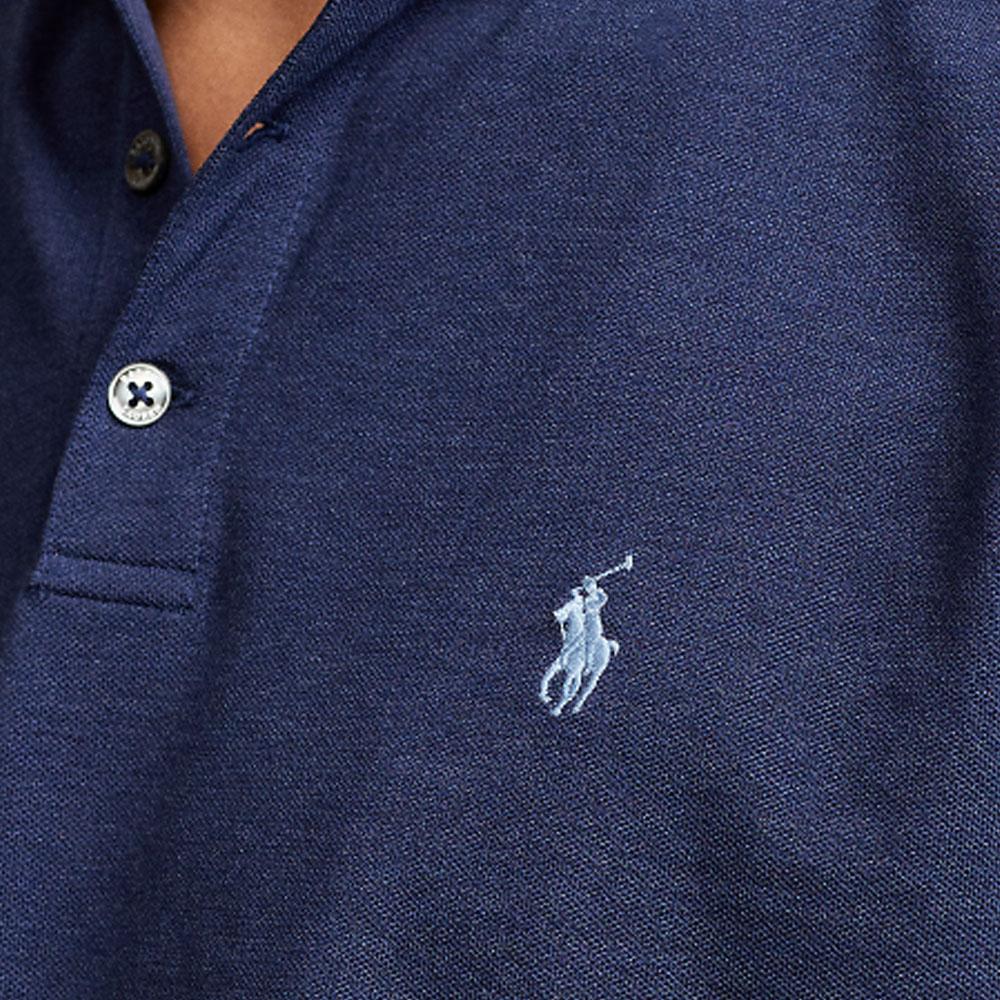 Polo Ralph Lauren Vienspalviai Marškinėliai Polo su Siuvinėtu Logotipu, Slim Fit, Ilgomis Rankovėmis, Vyriški Viršutiniai Drabužiai, Tamsiai Mėlyni MNPOKNI16821472-410