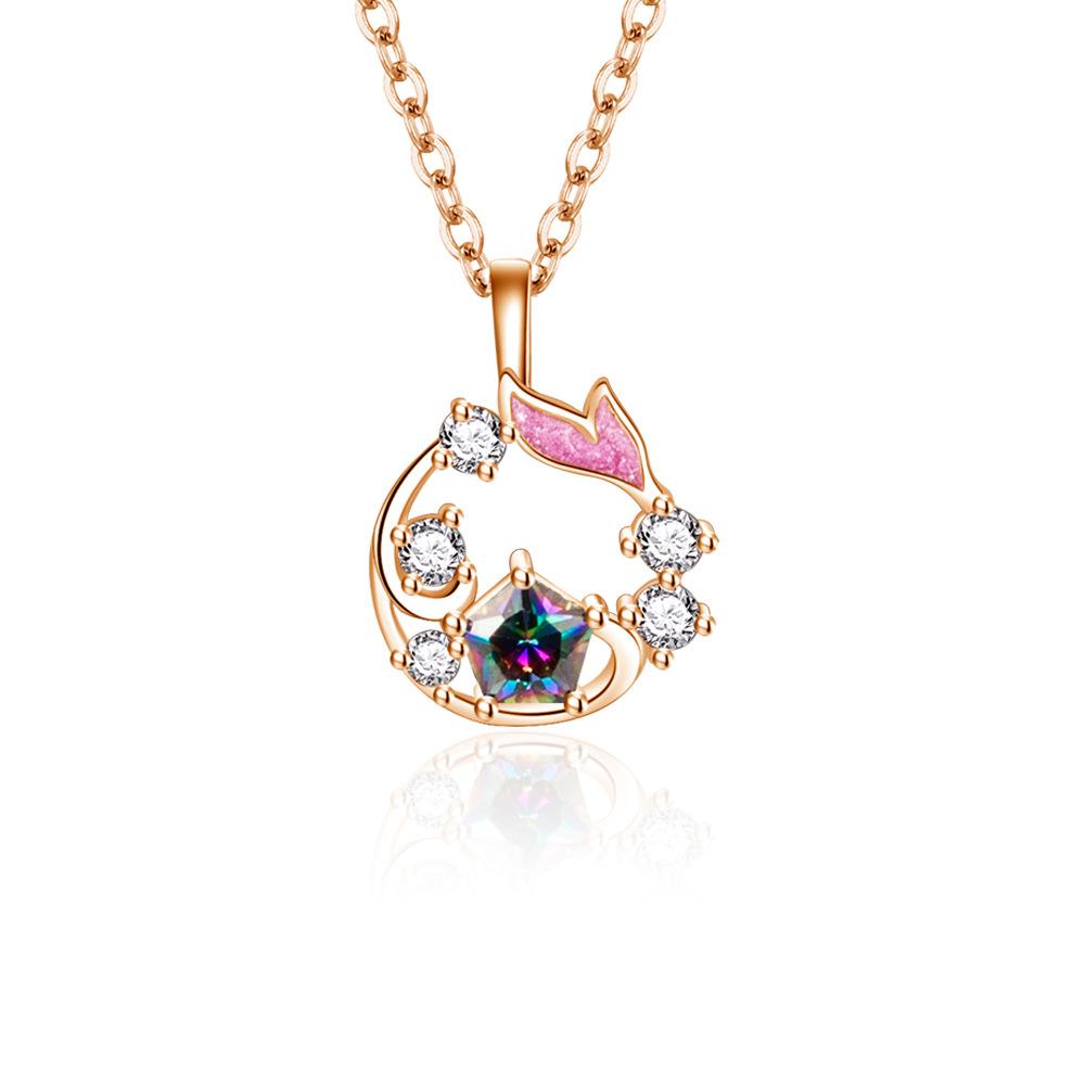 Romantic Whale Has You Necklace, Stud Earrings, Bracelet Set, Female Light Luxury Whale Pendant, Collarbone Chain.
