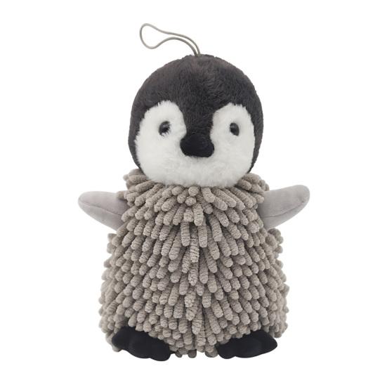 Penguin Doll Hand Towel Cartoon Penguin Hand Drying Towel Kids Absorbent Chenille Ball Towel