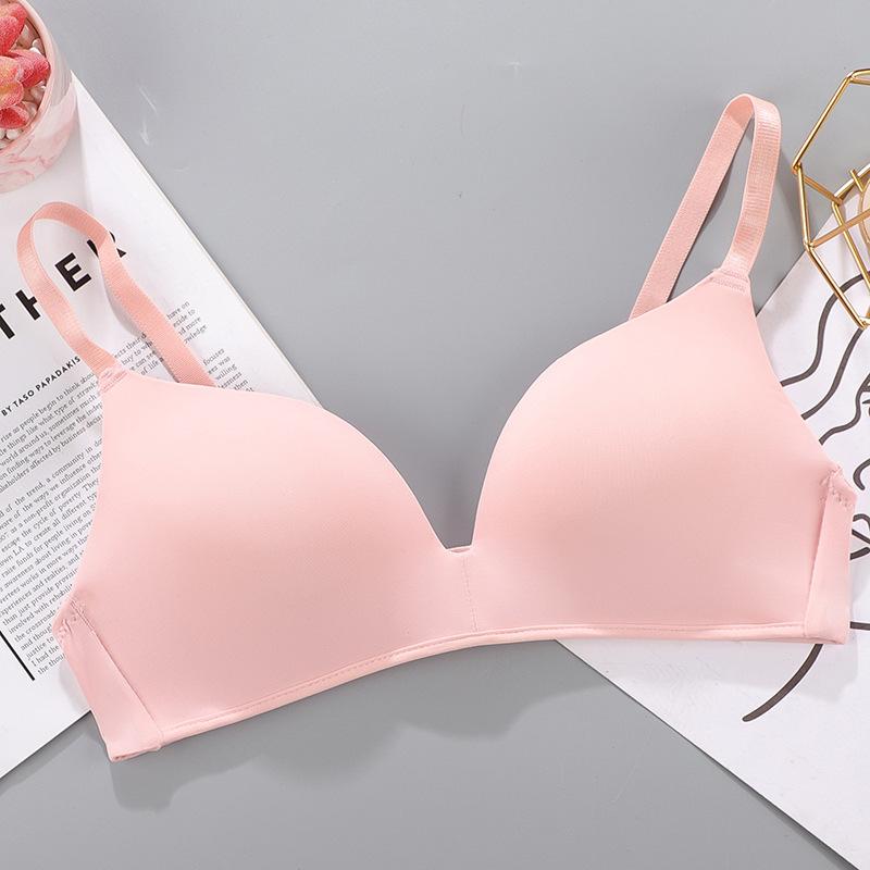 חזייה חלקה לנשים סקסית ללא חוט Push Up תחתוני בנות סטודנטיות דק 12 צבעים לנשימה