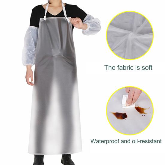 Waterproof Transparent PVC Apron 43" X 31" Unisex Heavy Duty Aprons Clear Plastic Oil Stain Resistant Aprons for Kitchen