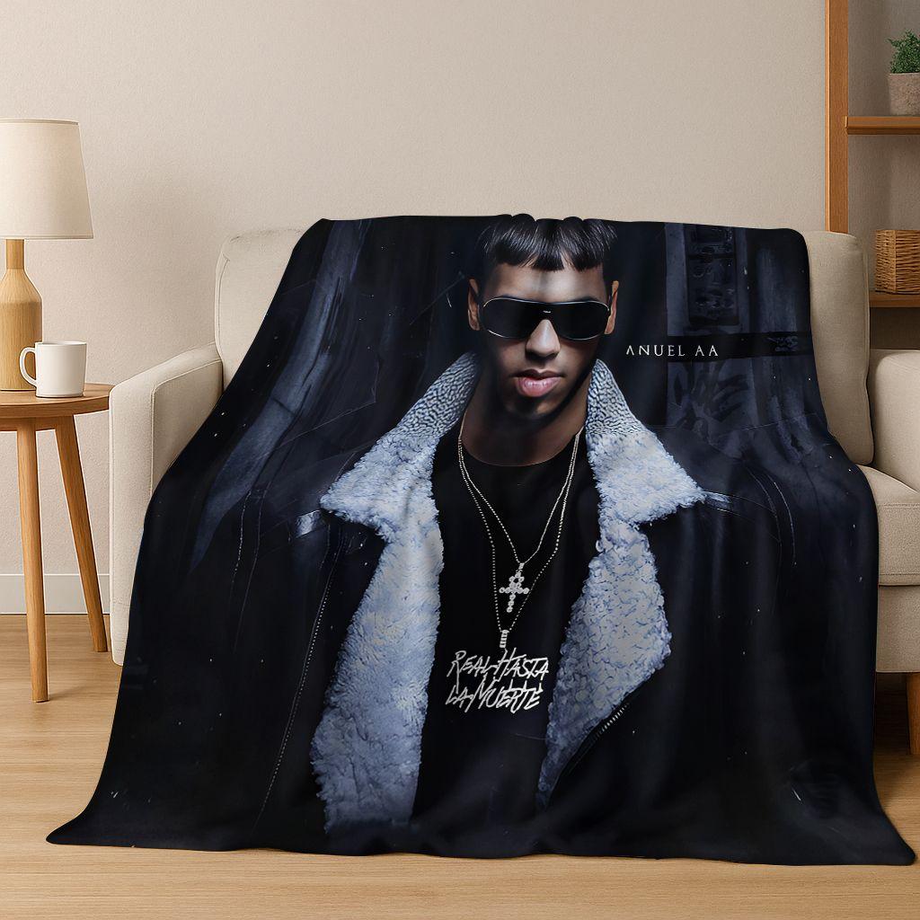 Anuel AA Hip Hop Rapper Singer Flannel Blanket,Warm and Cozy Soft Throw Blanket for Home Bedroom Bed Sofa Cover Kid Gift
