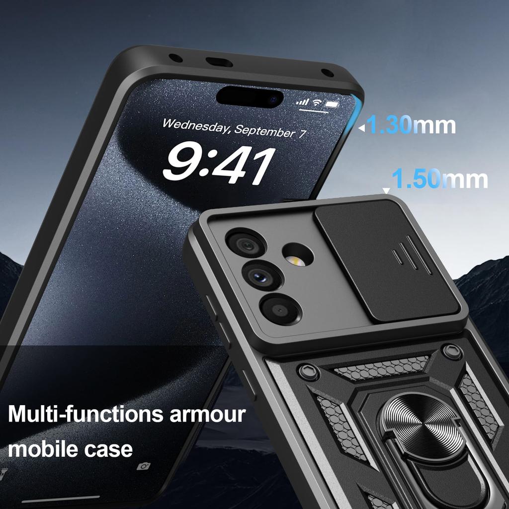 Stand Rotating Slide Camera Lens Military Grade Armor Case For Samsung XCover 7 Pro A7 M56 M06 F06 M34 A56 A36 A26 A16 A06 Case