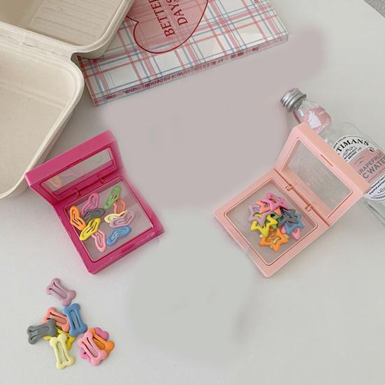 10Pcs Girl Hairpins Macaron Color Star Bone Heart Shape No Sharp Edges Secure Hold Hair Pins with Storage Box