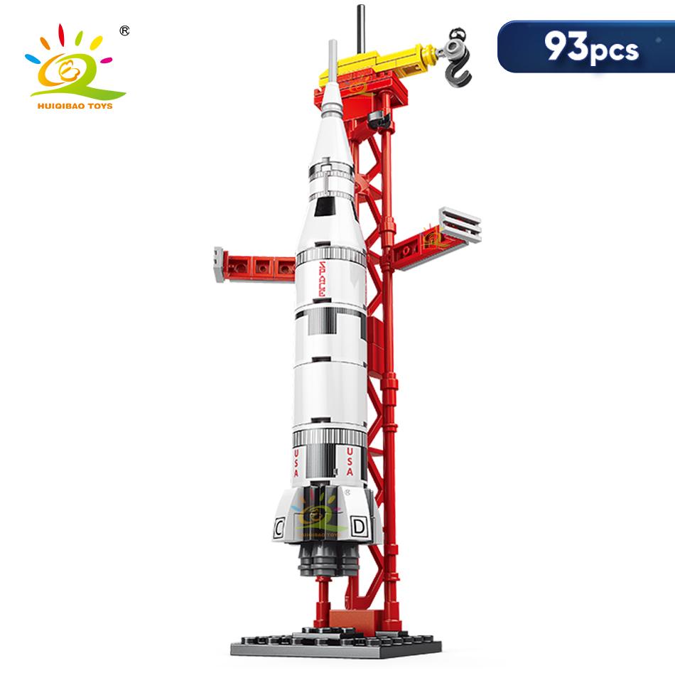 Mini Aviation Manned Rocket Model Construction Blocks Space Aerospace Station Bricks City Building Playthings designed for Children