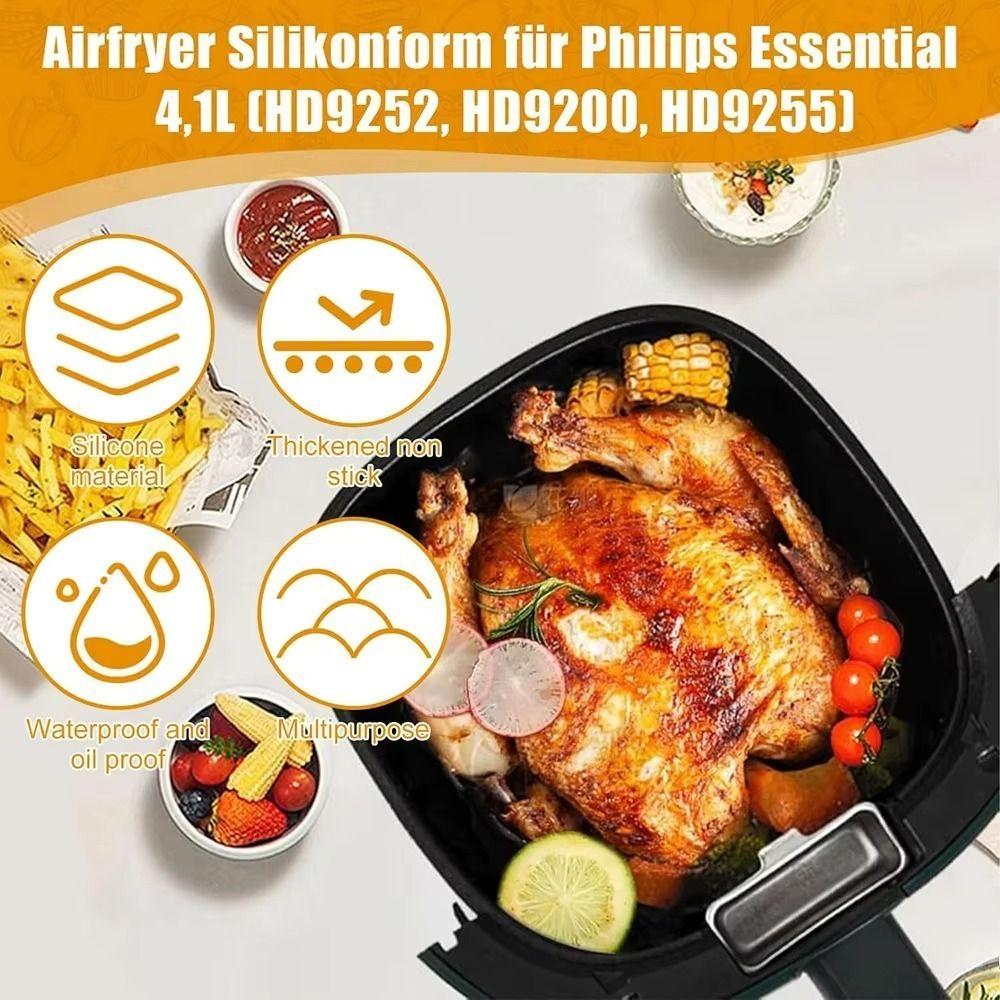 17cm Air Fryer Silicone Liners 4-5L Airfryer Liners Air Fryer Mould  for Philips