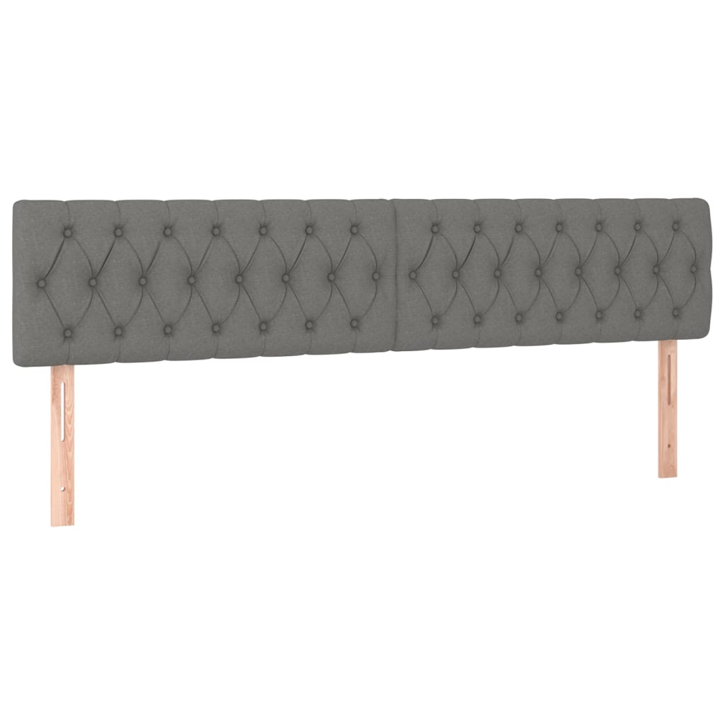 Box Spring Bed with Mattress Dark Gray 120x190 Cm Fabric