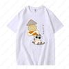 Siamkatze Azuki Cartoon Sommer Bedrucktes T-Shirt Baumwolle Atmungsaktiv Lässig Outdoor Grafik-Tees Frau Mann Lockere Shirts T-Shirt Tops