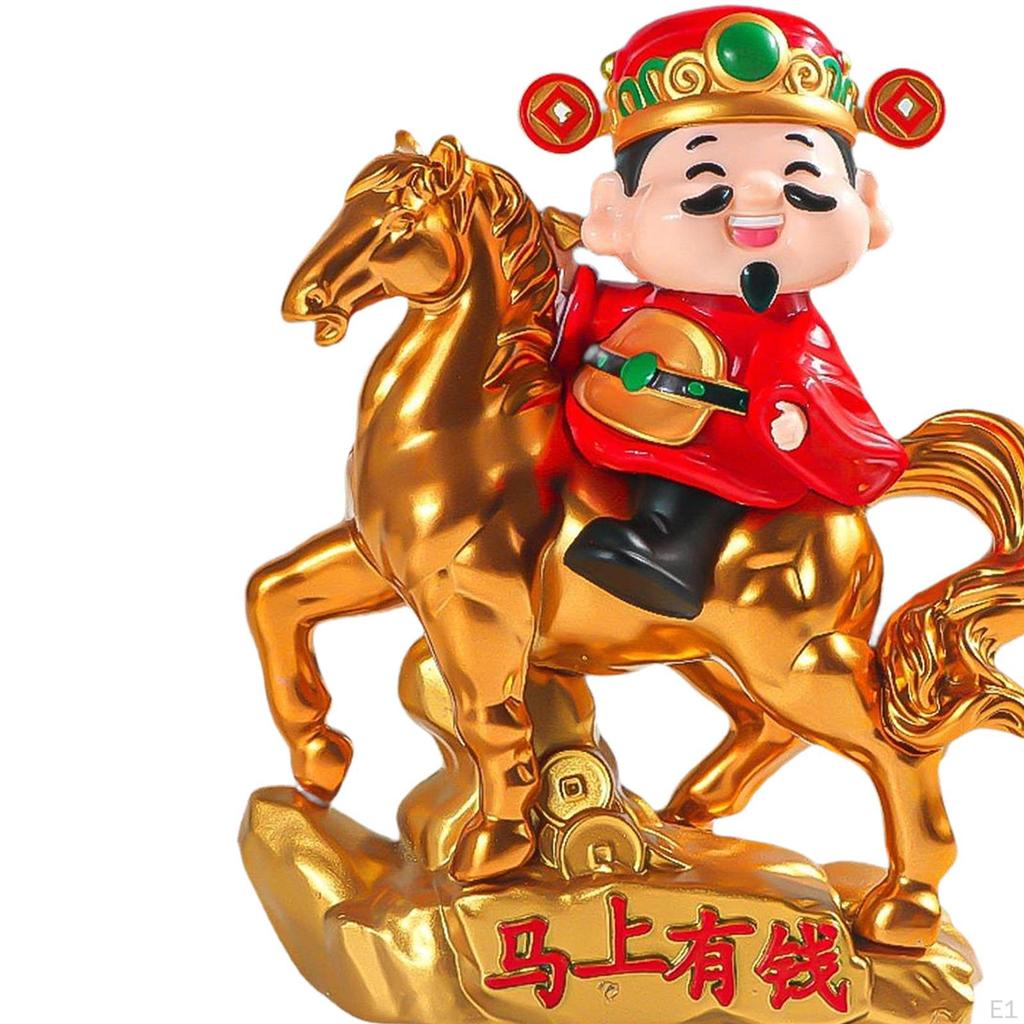 Figurine Desktop Ornament Compact God of Fortune Statue Feng Shui Figure for Bedroom Home Decoration