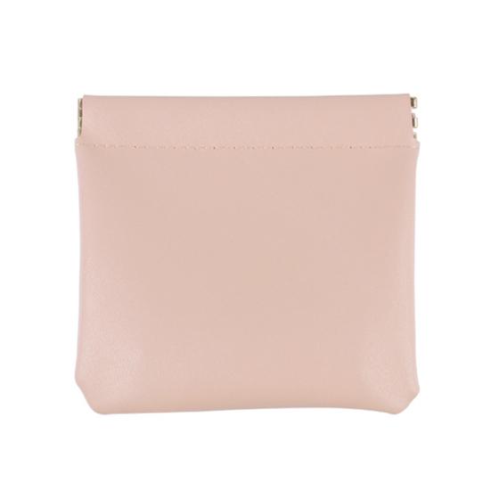 Snap Closure Pouch Faux Leather Mini Cosmetic Bag Waterproof Self-Closing Organizer Pouch for Coin Jewelry Cards Lipstick Keys