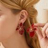 Exquisite Colorful Enamel Flower Stud Earrings for Women Retro Metal Irregular Floral Temperament Earrings Jewelry Holiday Party