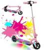 Elektrischer Kinderscooter - Faltbar - 6,5" Räder - LED-Bildschirm - 130W - Einstellbare Geschwindigkeit und Höhe - Ideales Geschenk - Pink