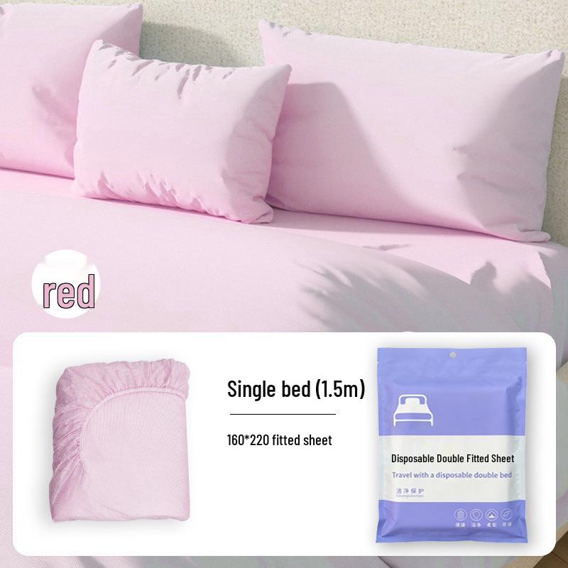 Travel Disposable Non-Woven Fitted Bed Sheet - Thick Bedspread Cover for Hotel, B&B, Beauty Salon, Isolation - Portable & Individually Packaged