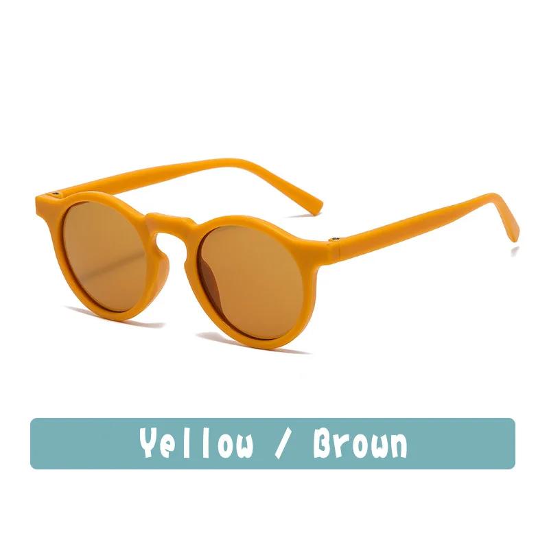 New Fashion Vintage Round Children Sunglasses UV400 Sun Protection Acrylic Eyewear for Baby Girls Kids Outdoor