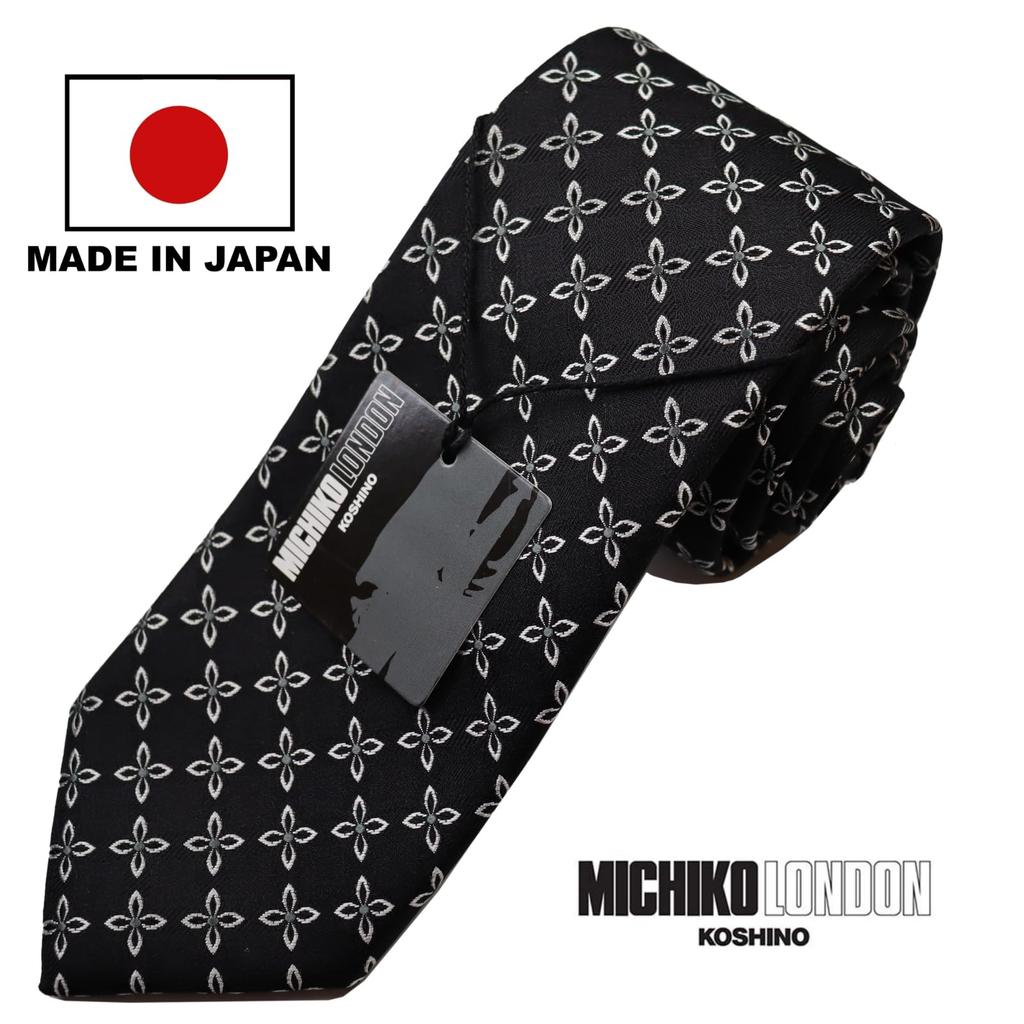 [Michiko London] Neprehýbavá lepená látka s podšívkou pre väčší objem. Vyrobené v Japonsku. KRAVATY značky KOSHINO. Malý vzor. 100% hodváb. Unisex.
