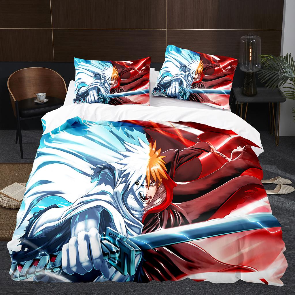 Anime Bleach Bedding Collection Cartoon Comforter Duvet Cover Collections With Bed Linen Twin Queen King Single Size Home Decor Kids Kawaii