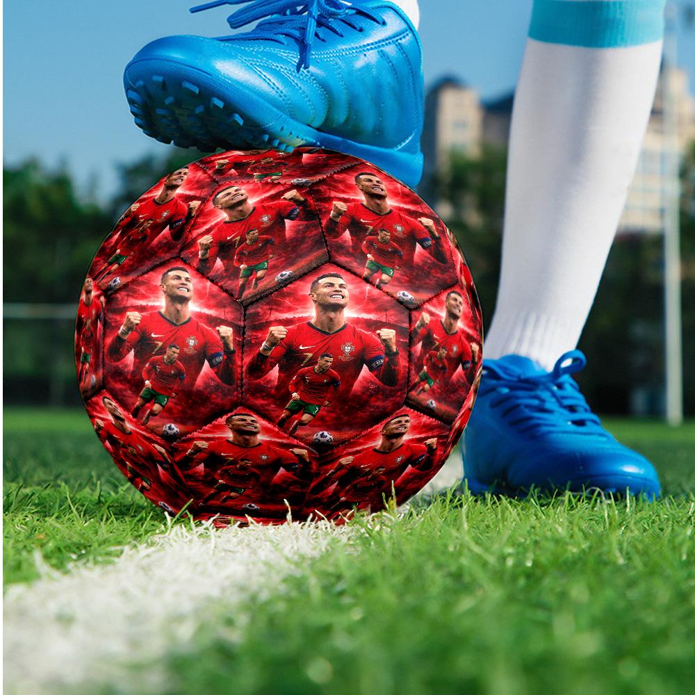 Cristiano Ronaldo Theme Soccer Ball Size 5 Soccer Ball Soft Touch Professional Training Football for Outdoor Sports