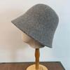Windproof Warm Bucket Hat Solid Color Basin Hat Simple Knitted Beanie  Girl
