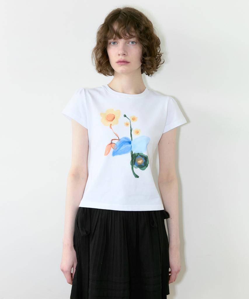 SINOON Flower Puff T-Shirt (White)